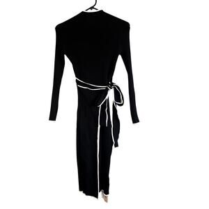 Micas Knit mock neck ribbed long sleeve midi dress size XL NWT